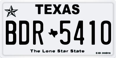 TX license plate BDR5410