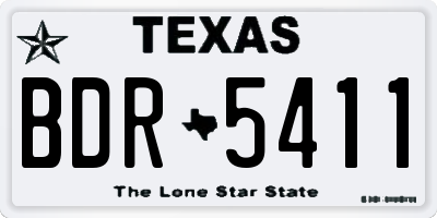 TX license plate BDR5411