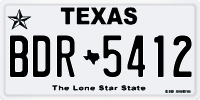 TX license plate BDR5412