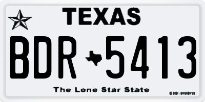 TX license plate BDR5413