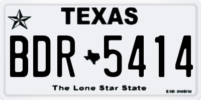 TX license plate BDR5414