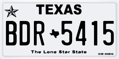TX license plate BDR5415