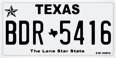 TX license plate BDR5416
