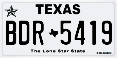TX license plate BDR5419