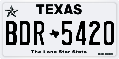 TX license plate BDR5420