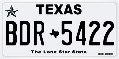 TX license plate BDR5422