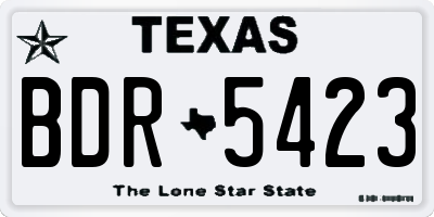 TX license plate BDR5423