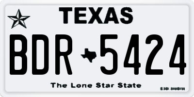 TX license plate BDR5424