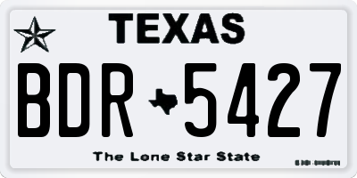 TX license plate BDR5427