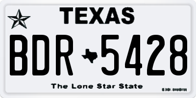 TX license plate BDR5428
