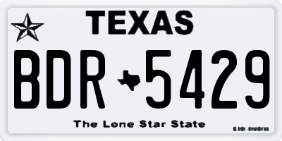 TX license plate BDR5429