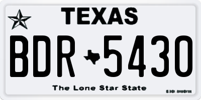 TX license plate BDR5430