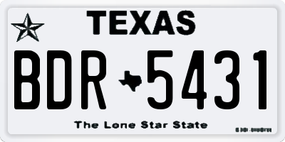 TX license plate BDR5431