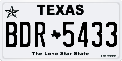 TX license plate BDR5433