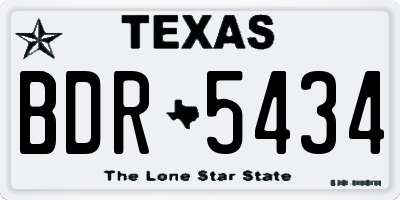 TX license plate BDR5434