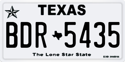 TX license plate BDR5435