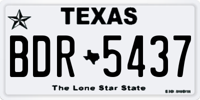 TX license plate BDR5437