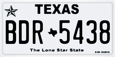 TX license plate BDR5438