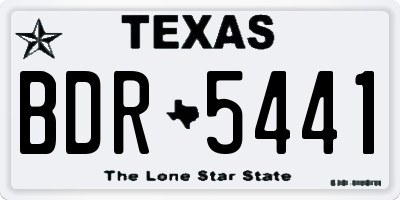 TX license plate BDR5441
