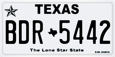 TX license plate BDR5442