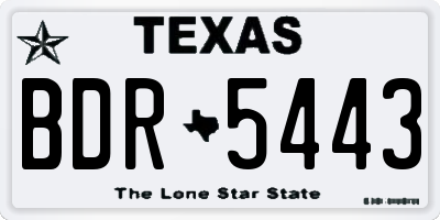 TX license plate BDR5443