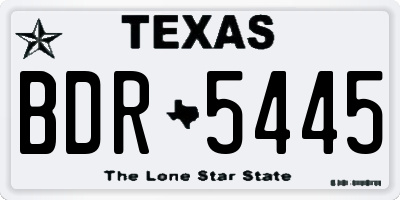 TX license plate BDR5445