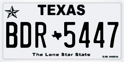 TX license plate BDR5447