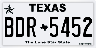 TX license plate BDR5452