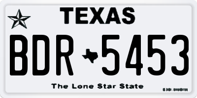 TX license plate BDR5453