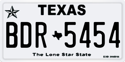 TX license plate BDR5454