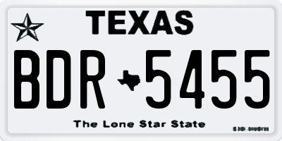TX license plate BDR5455
