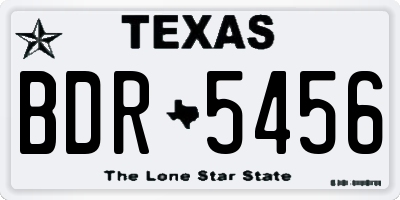 TX license plate BDR5456