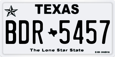 TX license plate BDR5457