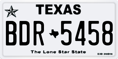 TX license plate BDR5458