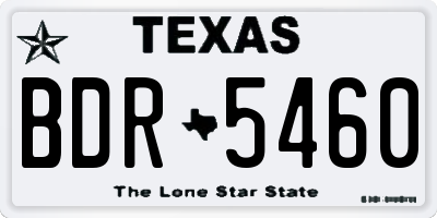 TX license plate BDR5460