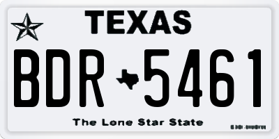 TX license plate BDR5461
