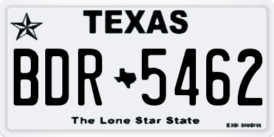 TX license plate BDR5462