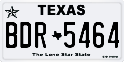 TX license plate BDR5464