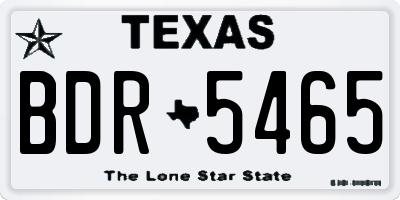 TX license plate BDR5465