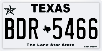 TX license plate BDR5466