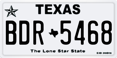 TX license plate BDR5468