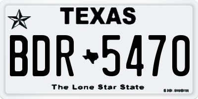 TX license plate BDR5470