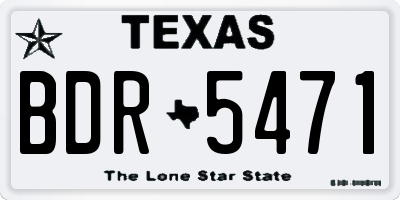 TX license plate BDR5471