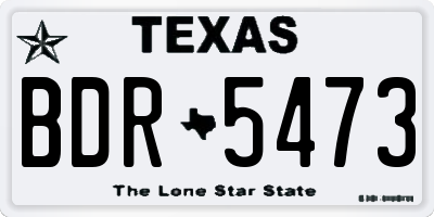 TX license plate BDR5473