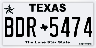 TX license plate BDR5474