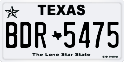 TX license plate BDR5475