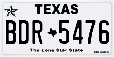 TX license plate BDR5476