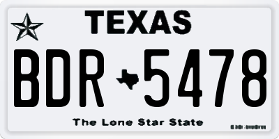 TX license plate BDR5478