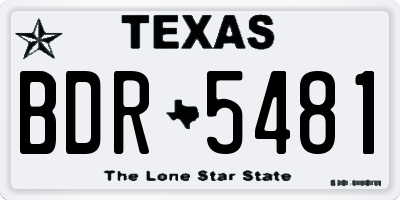TX license plate BDR5481