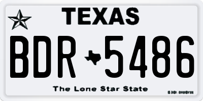 TX license plate BDR5486